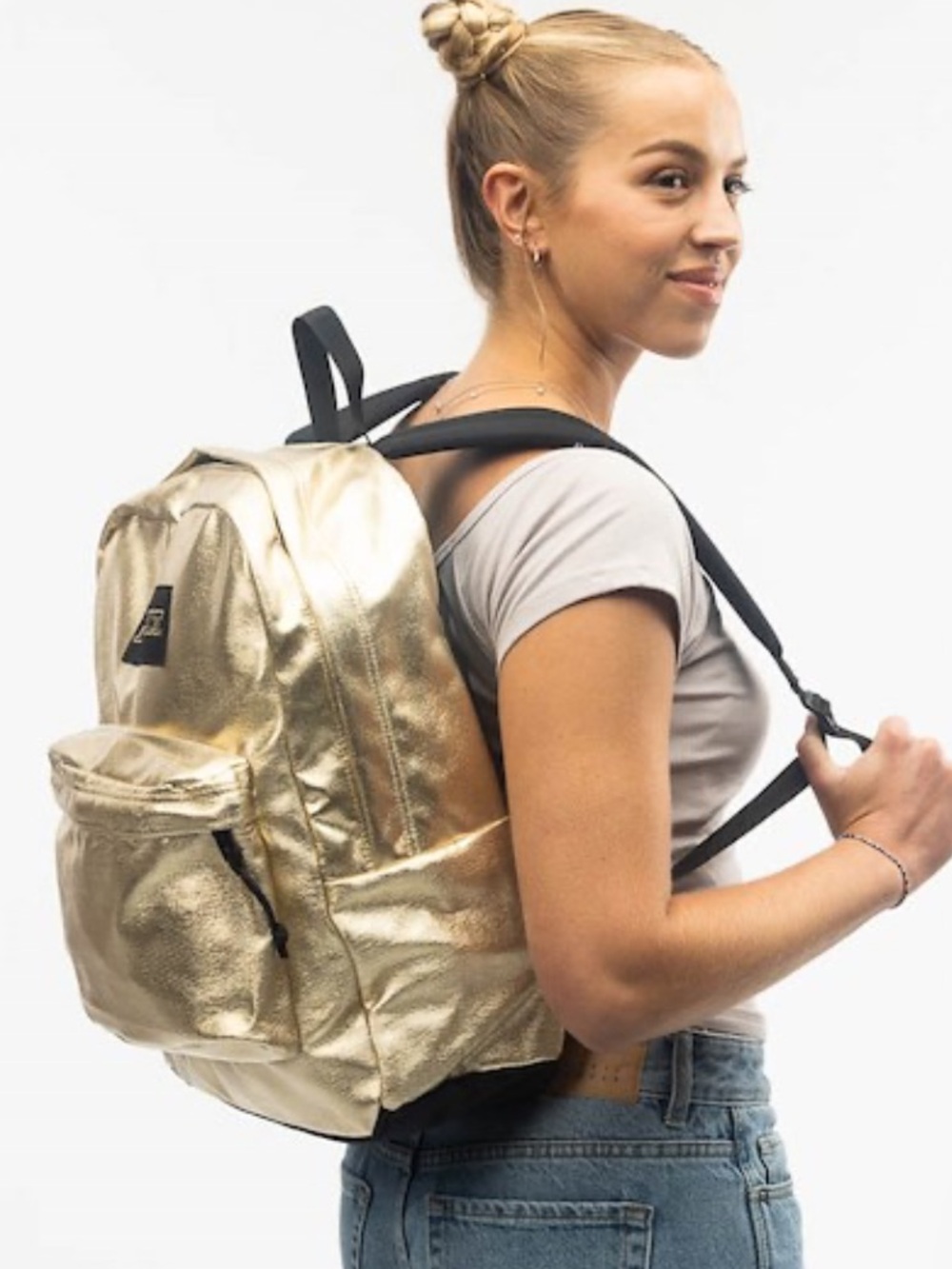 JanSport Metallic Gold Shiny Everyday Backpack